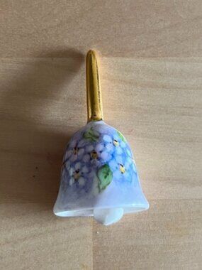 Miniature Porcelain Floral Bell with Gold Handle